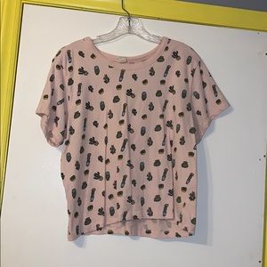 DARLING BLUE : Crewneck cactus shirt.